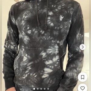 HUF Black and White Relaxed Fit Tie Dye Hoodie sz XL